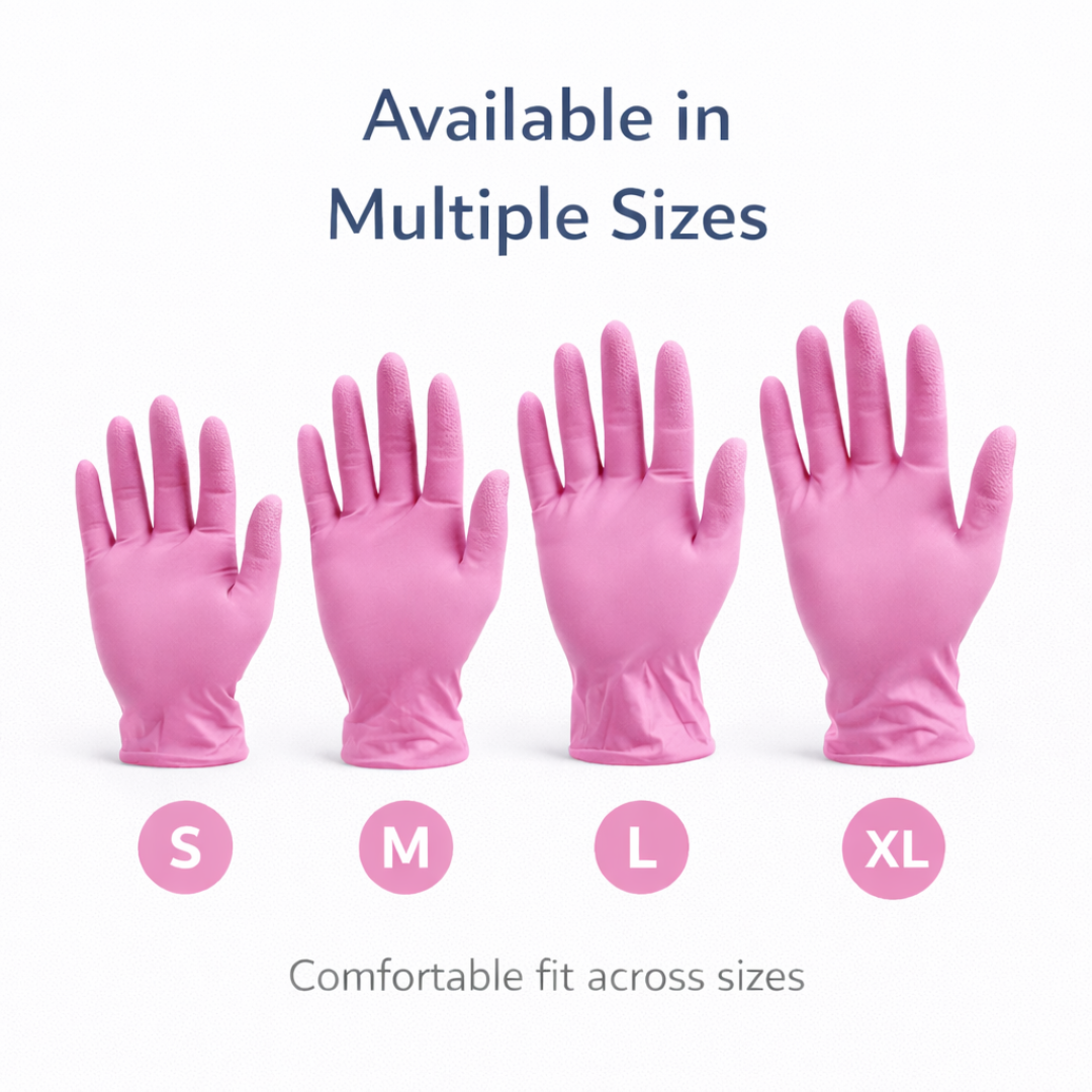 UltraFlex Pink Nitrile Gloves – Powder-Free, Latex-Free Disposable Gloves (100 Gloves by Weight)