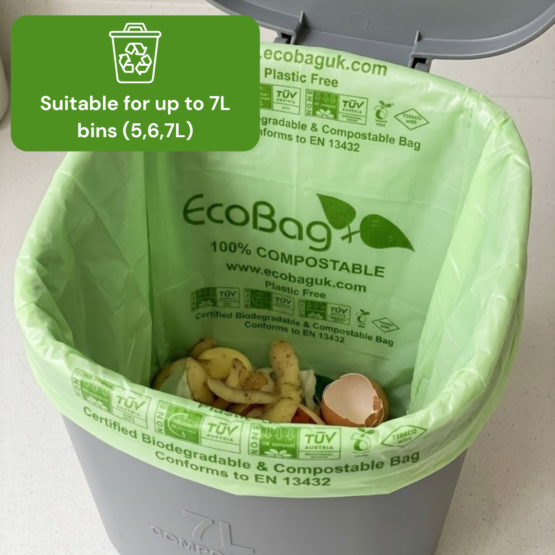 52 x ECO360 100% Compostable Corn Starch Caddy Liners 4390 X 390mm 7L