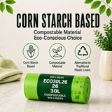 26 x ECO360 100% Compostable Curb Side Bin Bags 565x630mm 30L