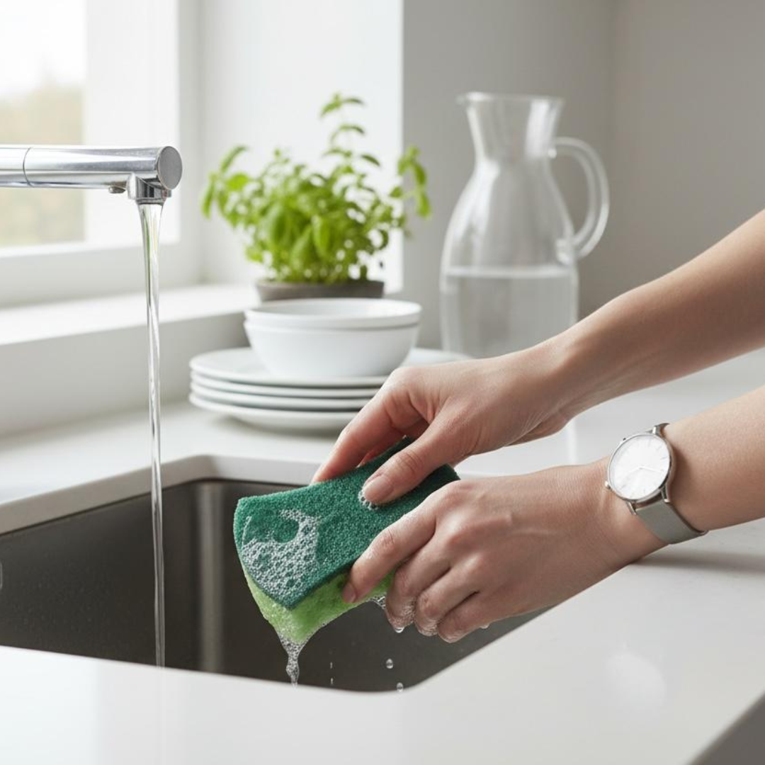 Macromax Mercan Large-Pore Sponge with Extra Foam, Ergonomic Grip for Powerful Shiny Cleaning