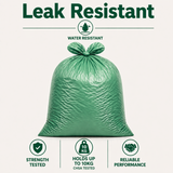 Green Medium Duty Refuse Sacks 18x29x38" 18 Micron Recycled Bin Bags, 10kg