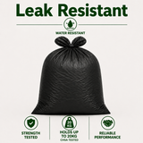 200 Pack Black Refuse Sacks 100L 20kg Extra Heavy Duty Bin Bags 18x29x38"