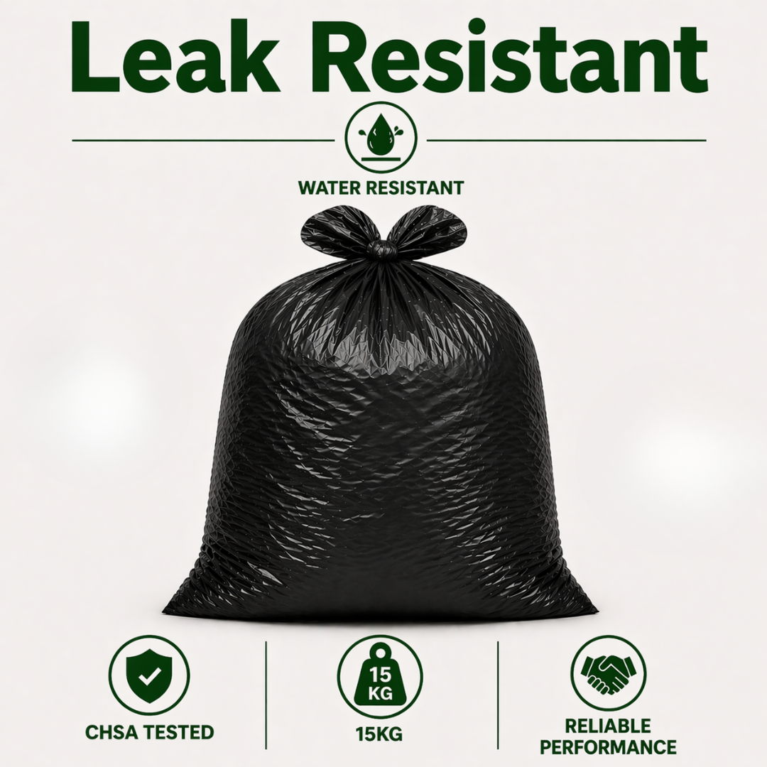 200 Heavy Duty 100L Refuse Sacks 15kg – Black Bin Bags Recycled CHSA