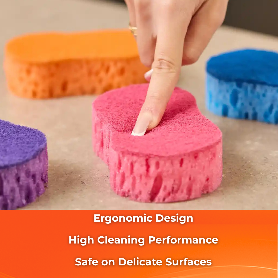 Macromax Handy Sponge, Rich Long-Lasting Foam Cleaning Sponge with Non-Scratch Scouring Surface for Kitchen, Bathroom & Household Use