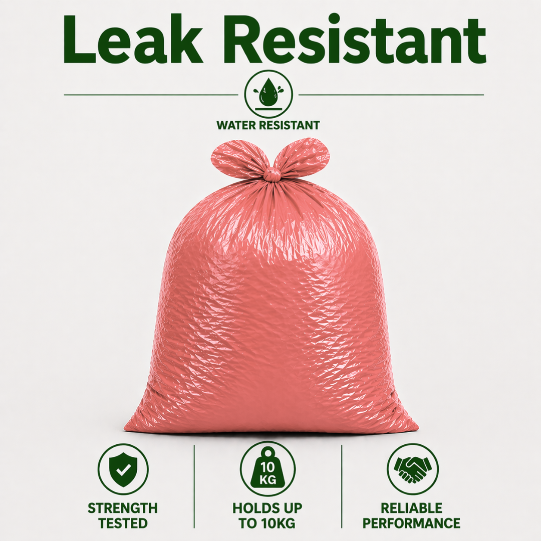 Red Medium Duty Refuse Sacks (200pk) 18x29x38"  10kg Bin Bag 18 Micron 97% Recycled material