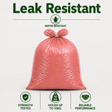 Red Medium Duty Refuse Sacks (200pk) 18x29x38"  10kg Bin Bag 18 Micron 97% Recycled material