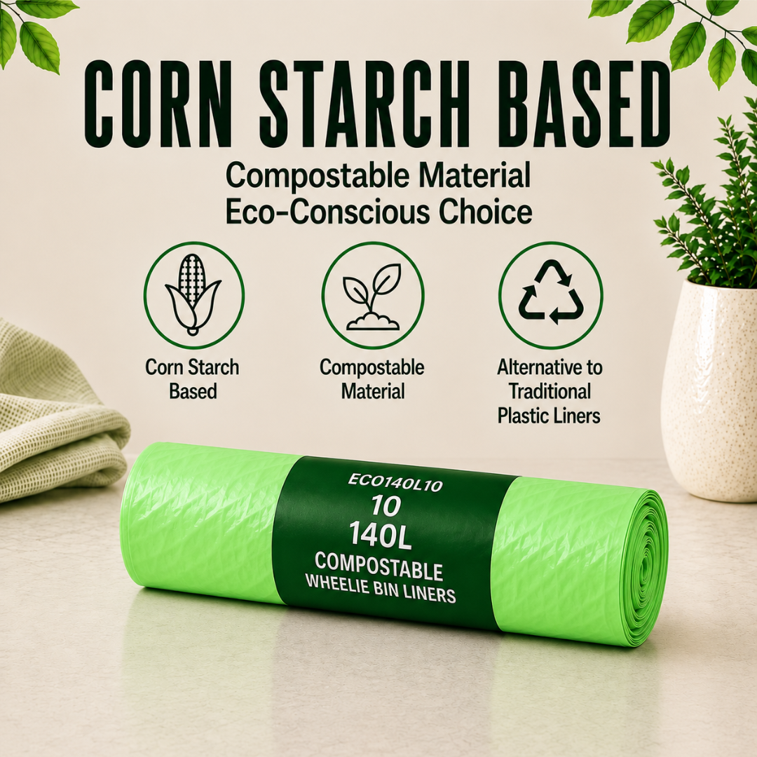 10 x ECO360 100% Compostable Wheelie Bin Liners 864x1067mm 140L