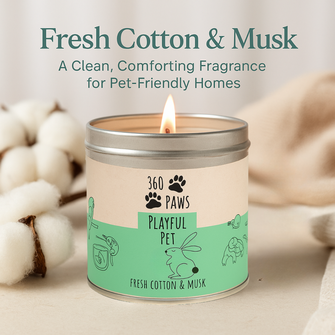 360 Paws Odour Neutralising Candle Trio – Playful Pet, Happy Hound & Curious Cat Fragrance Bundle