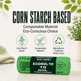 10 x ECO360 100% Compostable Corn Starch Bin Bags 725x850mm 80L