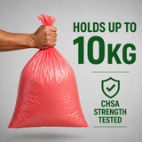 Red Medium Duty Refuse Sacks (200pk) 18x29x38"  10kg Bin Bag 18 Micron 97% Recycled material