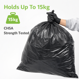 200 Heavy Duty 100L Refuse Sacks 15kg – Black Bin Bags Recycled CHSA