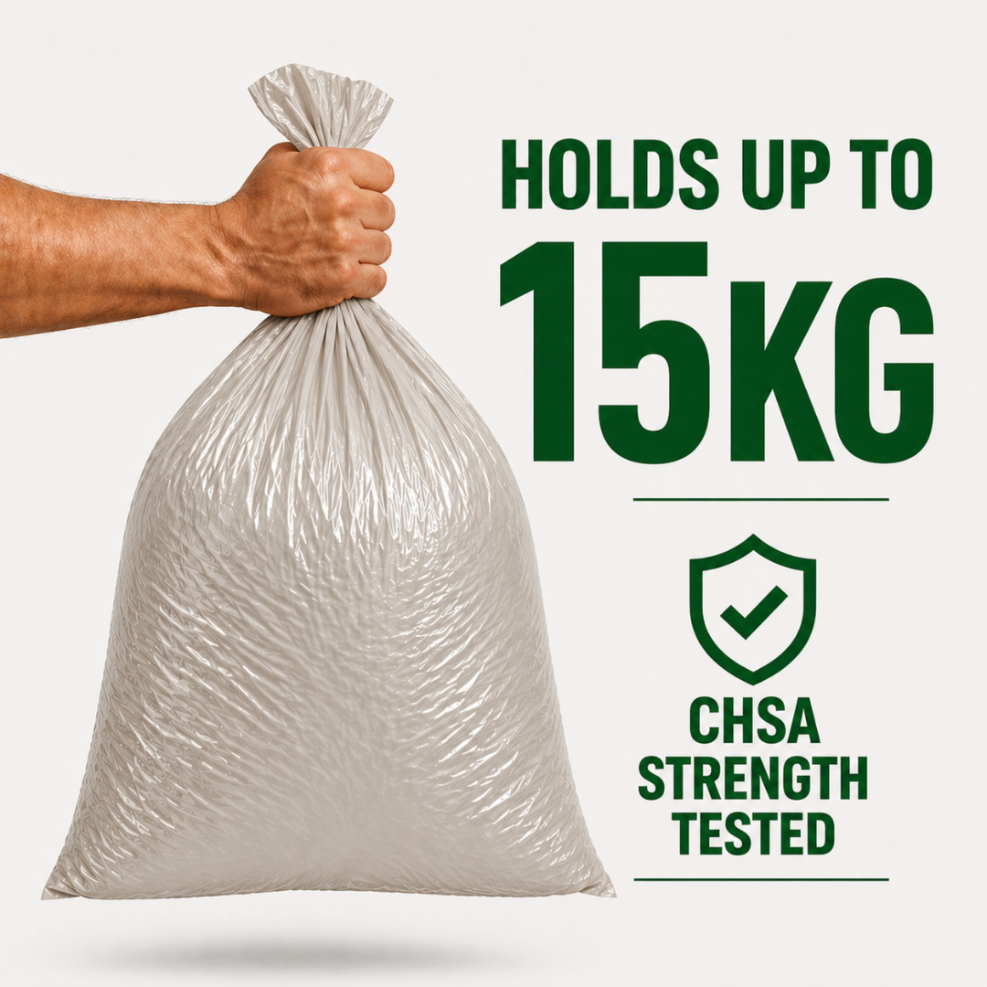 Heavy Duty Clear Refuse Bags 200 Pack 15kg CHSA 18x29x38"