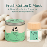 Playful Pet Odour Neutralising Candle & Diffuser – 360 Paws Home Fragrance Set