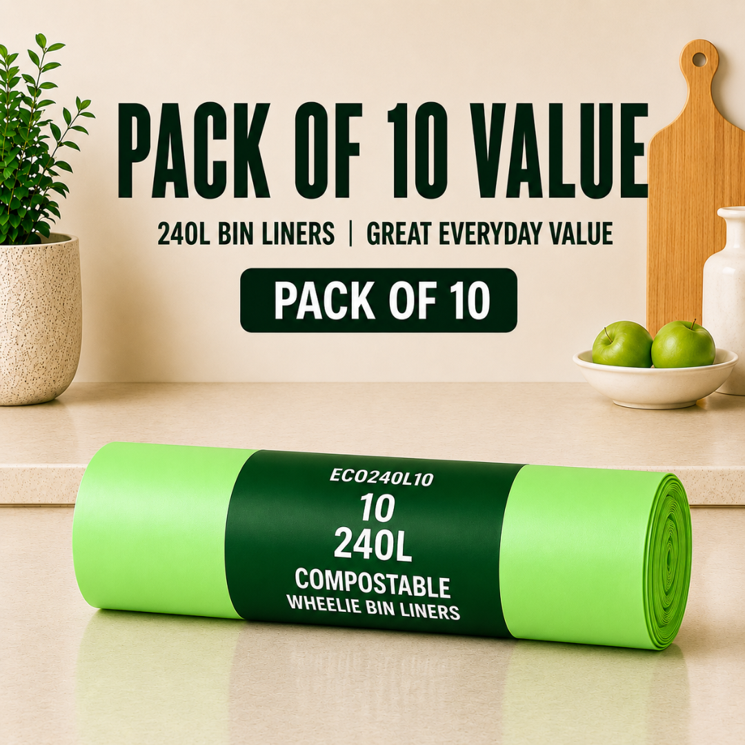 10 x ECO360 100% Compostable Wheelie Bin Liners 1125x1400mm 240L