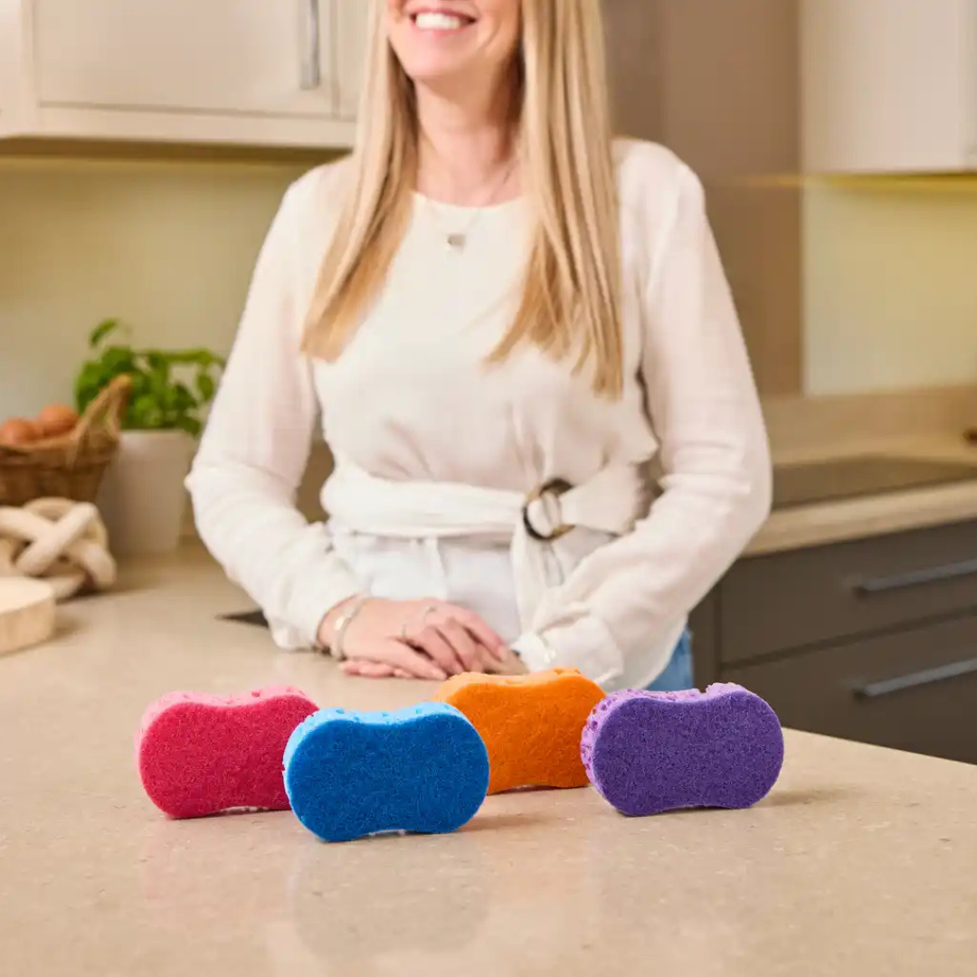 Macromax Handy Sponge, Rich Long-Lasting Foam Cleaning Sponge with Non-Scratch Scouring Surface for Kitchen, Bathroom & Household Use