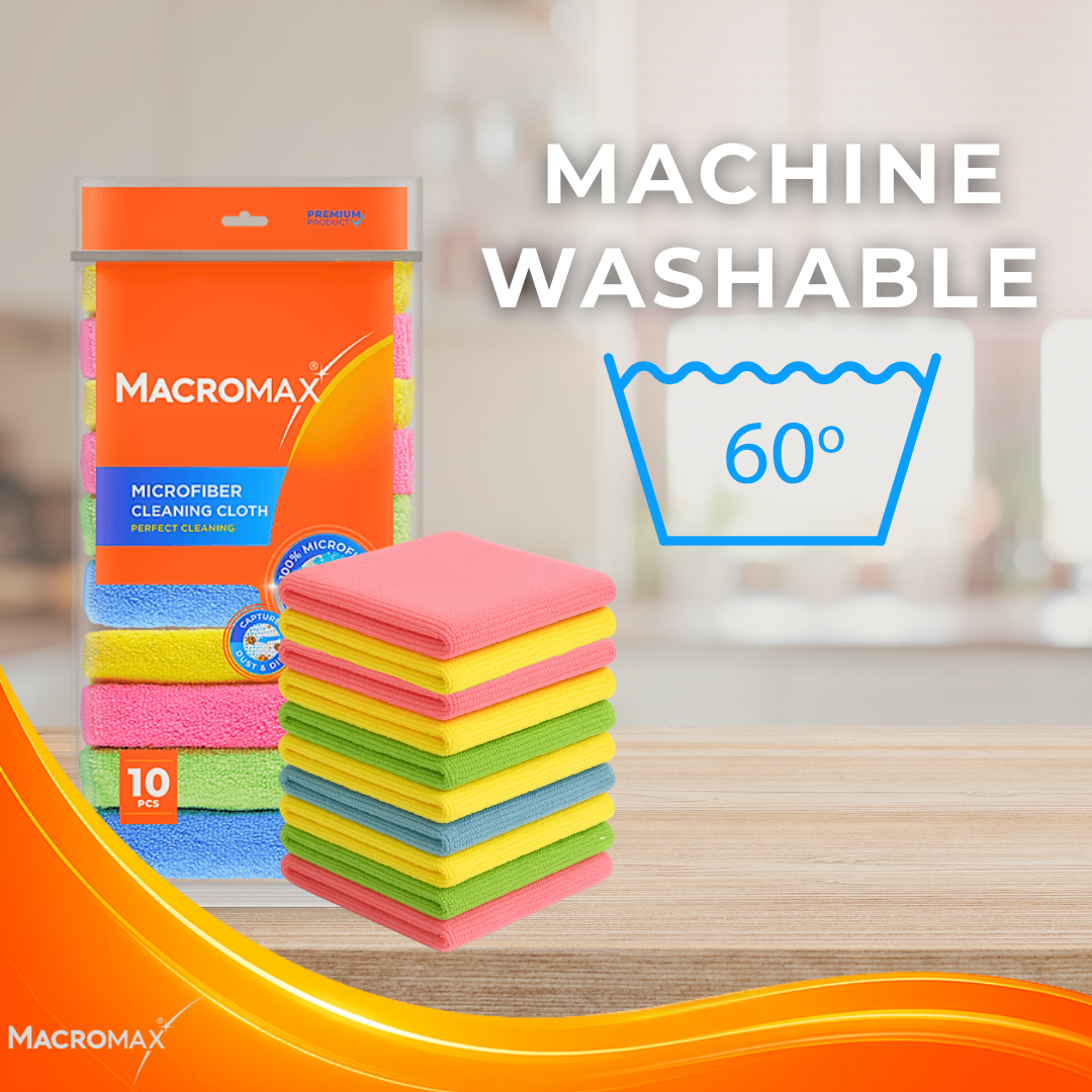 MACROMAX COLORFUL MICROFIBER CLOTH - 10 PACK