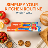 MACROMAX Cling Film 33m & Baking Paper 8m Value Pack | PVC-Free, Extra Sticky & Fireproof