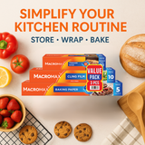 MACROMAX Food Storage & Cooking Value Pack | Cling Film, Baking Paper & Freezer Bags