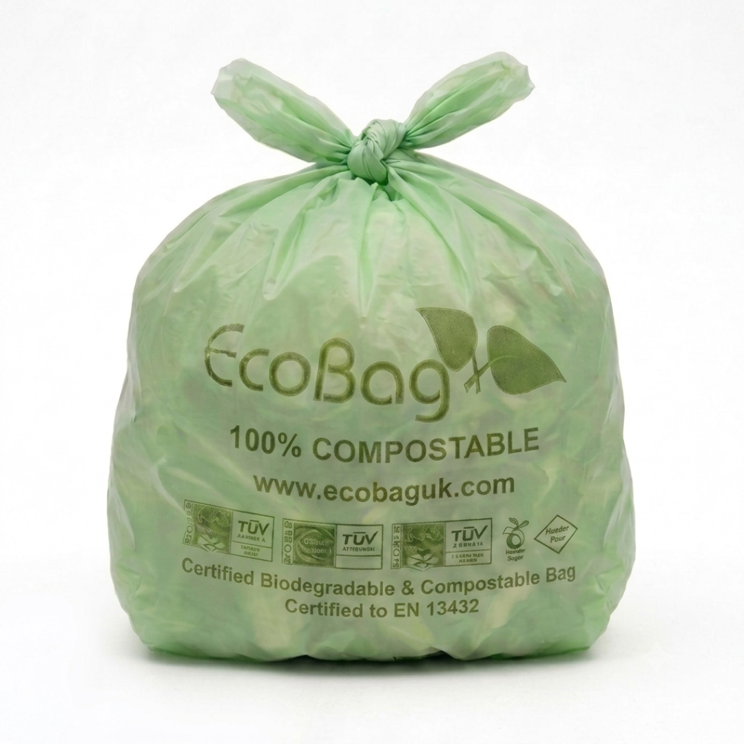 26 x ECO360 100% Compostable Curb Side Bin Bags 565x630mm 30L