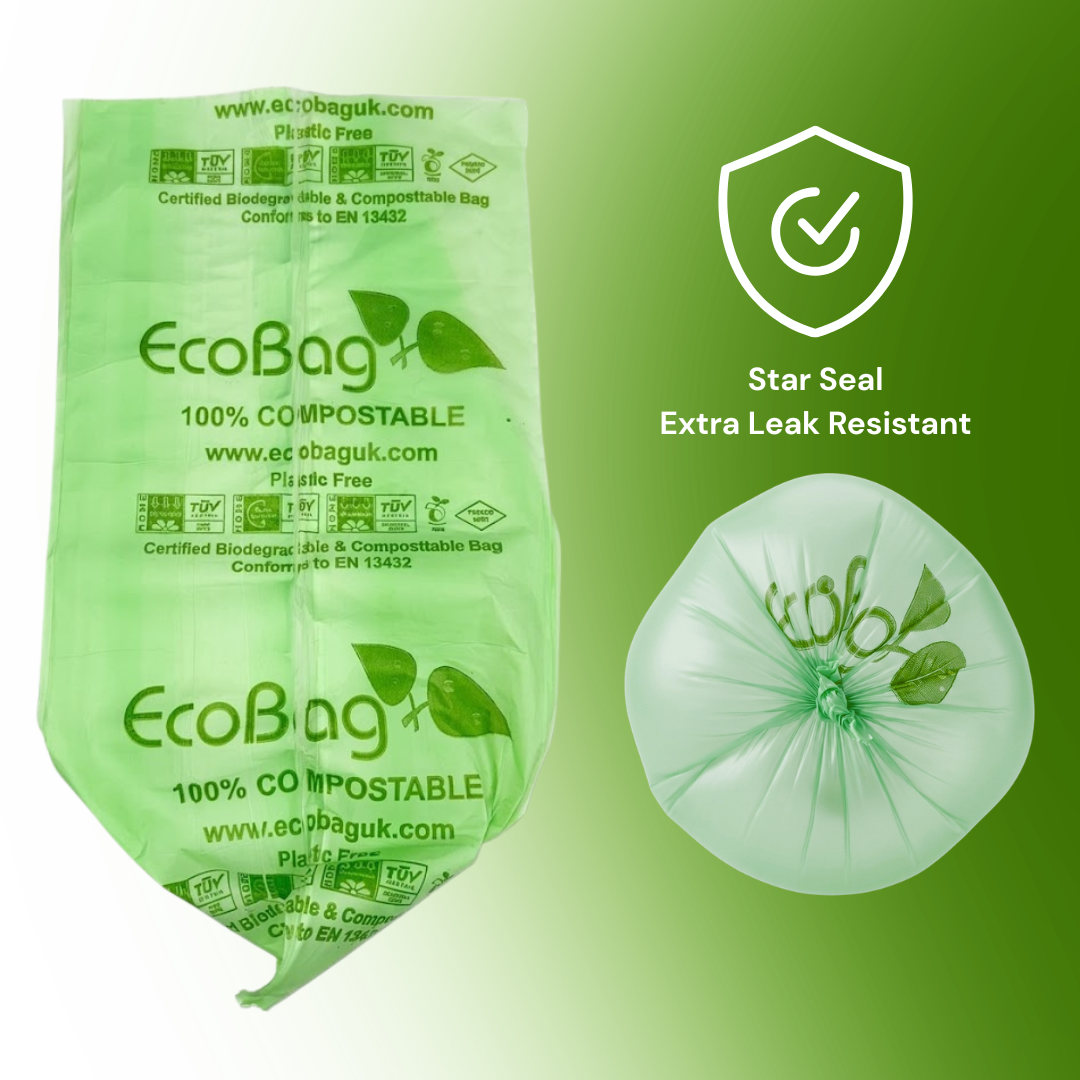 25 x ECO360 100% Compostable Corn Starch Bin Bags 600x670mm 50L