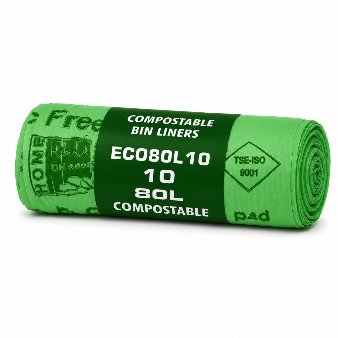 10 x ECO360 100% Compostable Corn Starch Bin Bags 725x850mm 80L