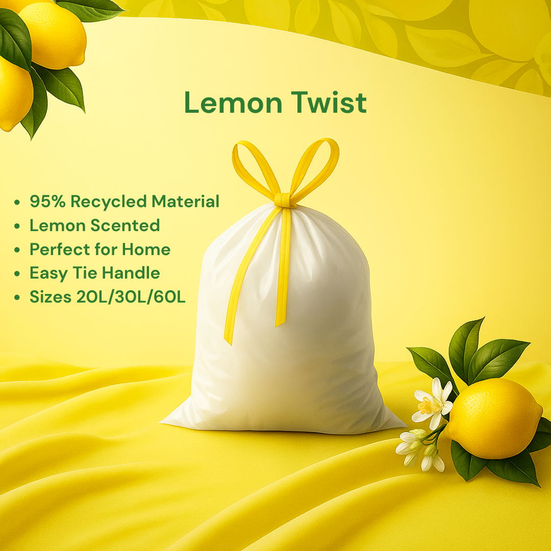 Lemon Scented Kitchen Drawstring Bin Liner Brabantia and Simple Human compatible