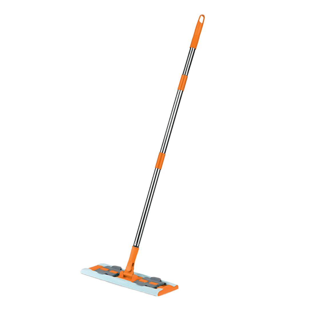 MACROMAX FAMOUS Cleaning System Flat Mop | 100% Microfiber | Wet & Dry Use
