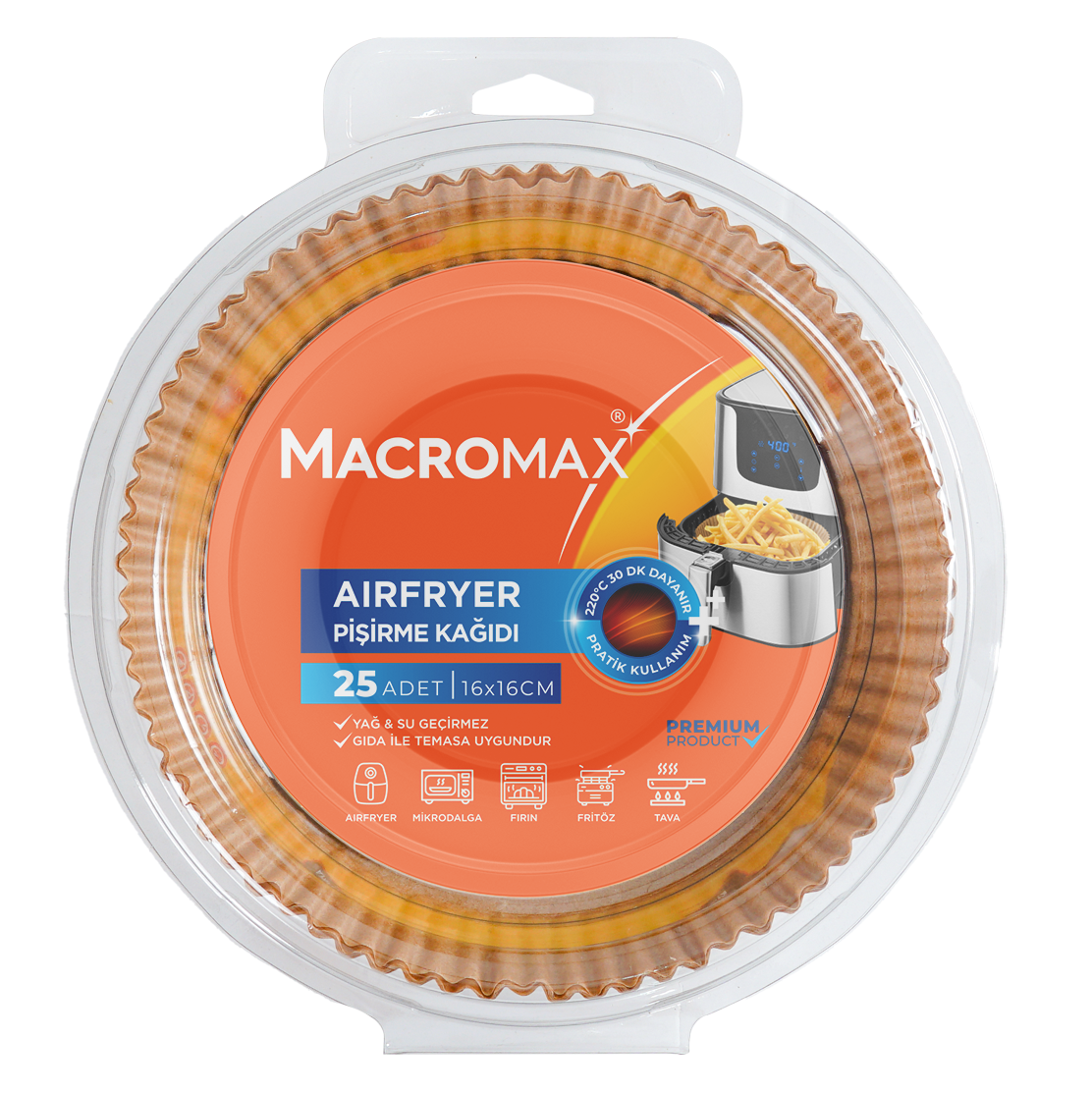 MACROMAX AIRFRYER BAKING PAPER - PACK OF 25