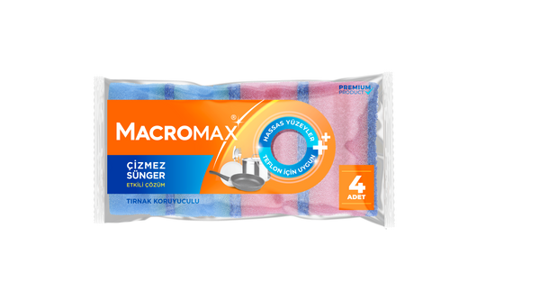 MACROMAX NON-SCRATCH SPONGE - PACK OF 4