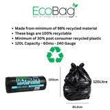 10 x Eco Ultimate Refuse Sacks Super Strong 120L
