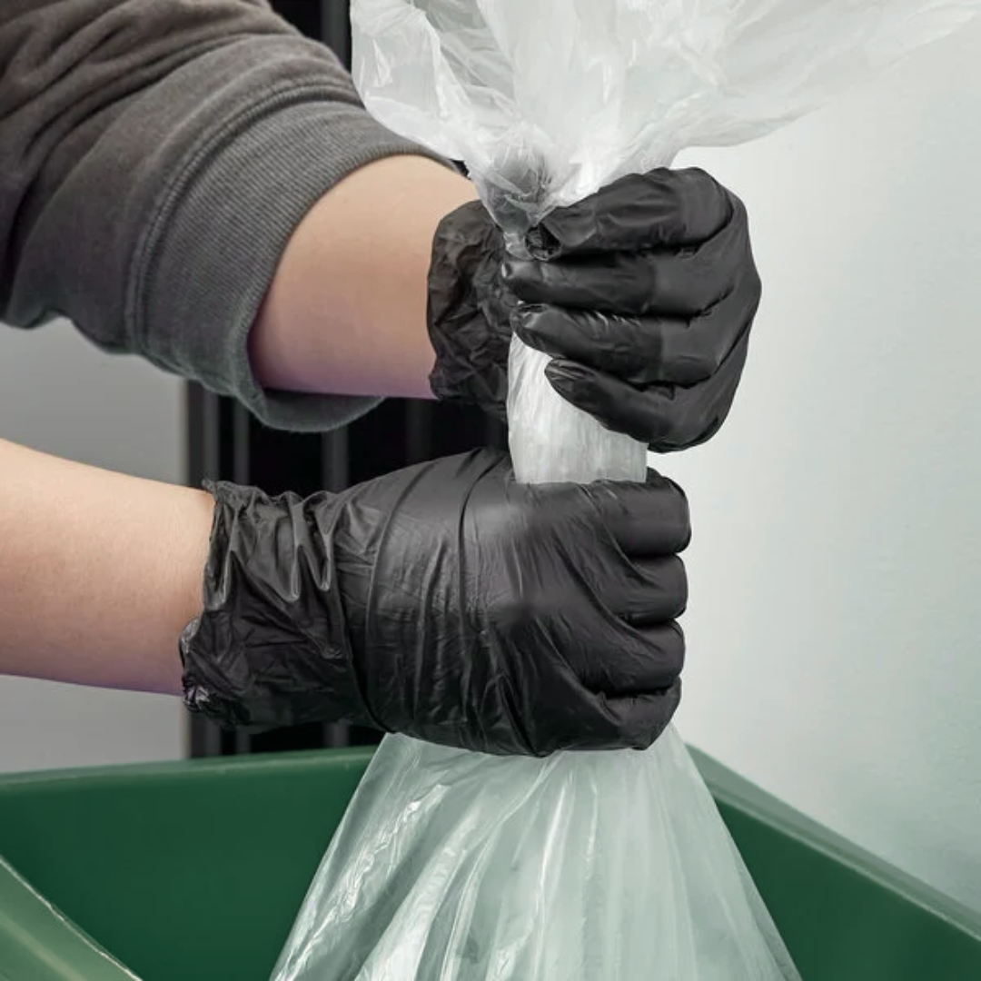 Eco360 Vinyl Disposable Latex Free Gloves Black 100pk