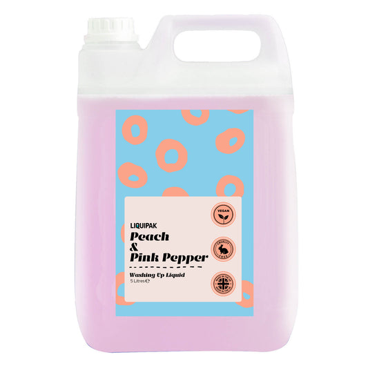 VEGAN WASHING UP LIQUID PEACH AND PINK PEPPER 5L