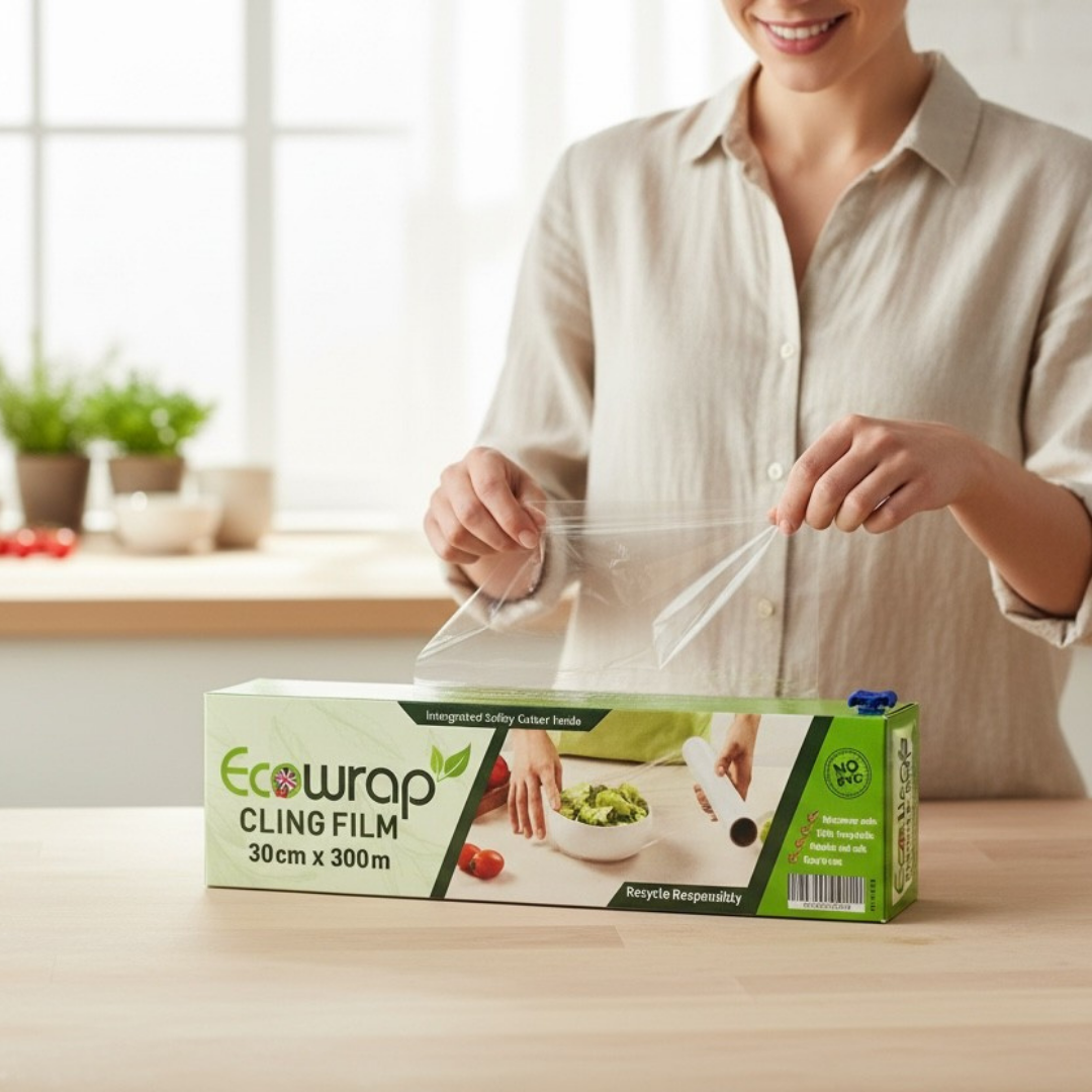 100% Recyclable PE Cling Film 300M X 30CM Cutter Dispenser Box