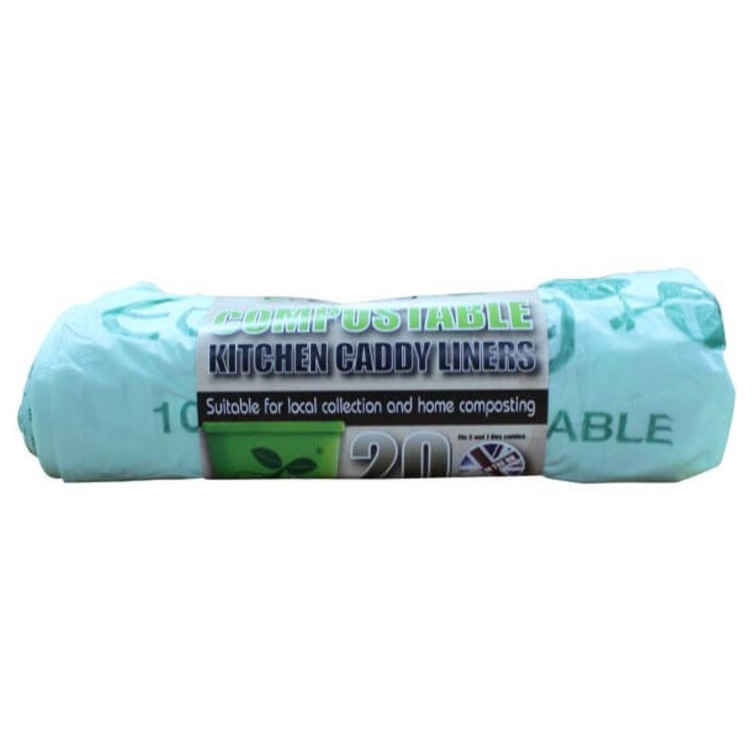 20 x 100% Compostable Eco Caddy Liners 7L