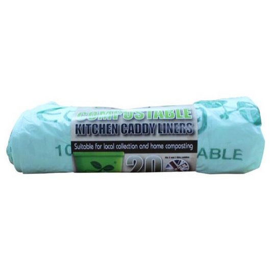 100% COMPOSTABLE ECO CADDY LINERS -  20 X 7L