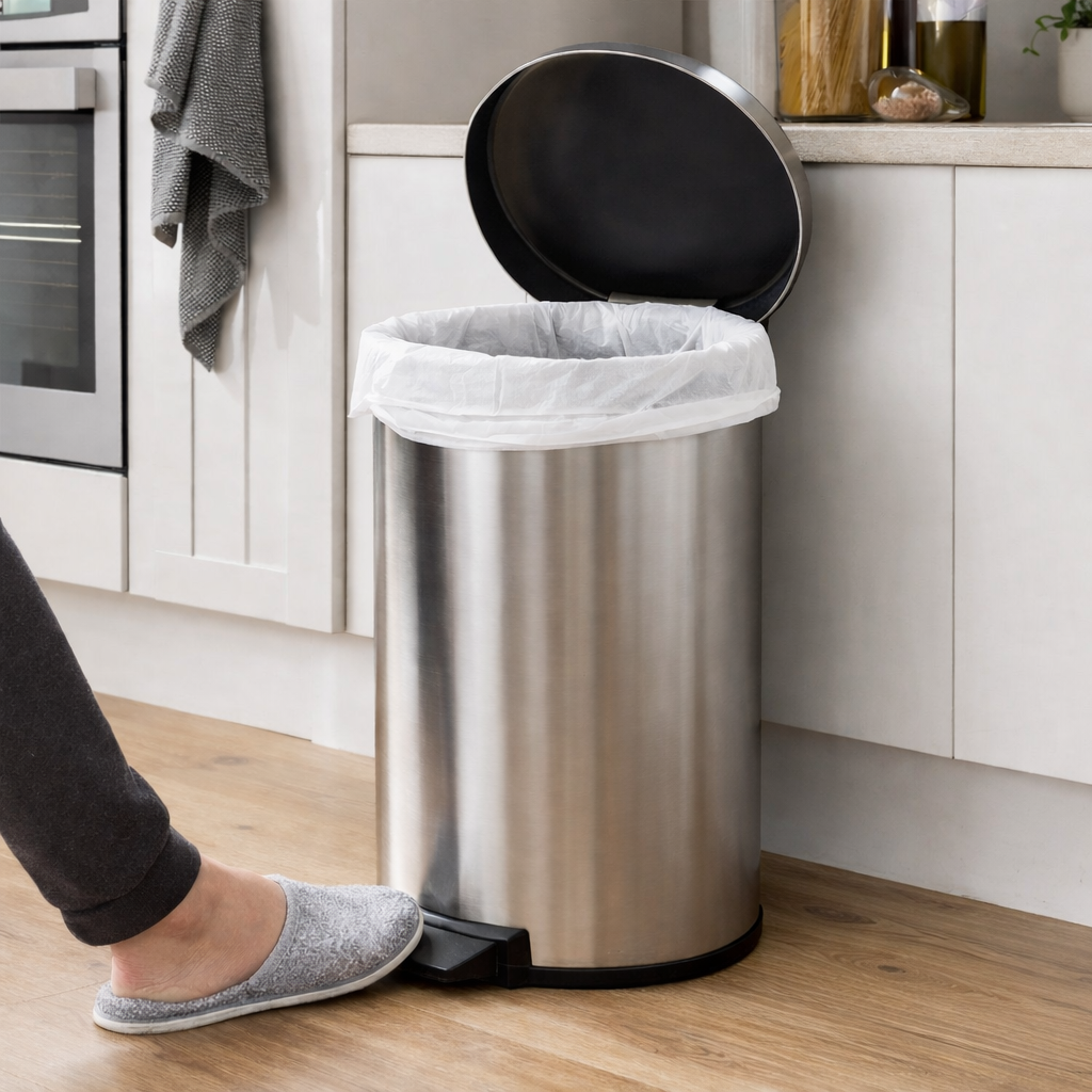 Eco 360 Heavy Duty Pedal Bin Liners 30L – 50 Bags on Roll, Strong Household Bin Bags