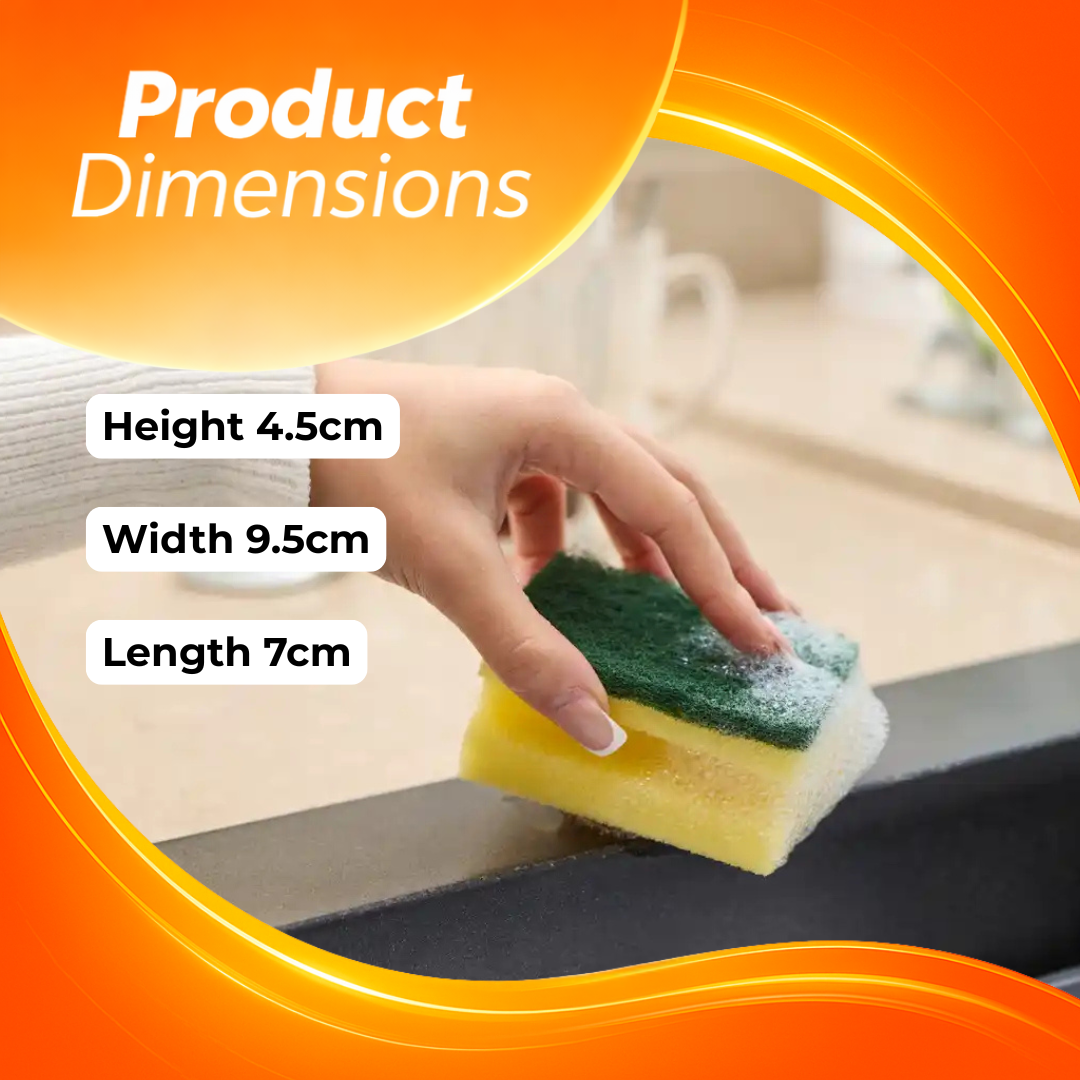 MACROMAX CLASSIC GREEN SPONGE – Nail Saver (5 Pack) | Maximum Quality & Durable Cleaning Texture