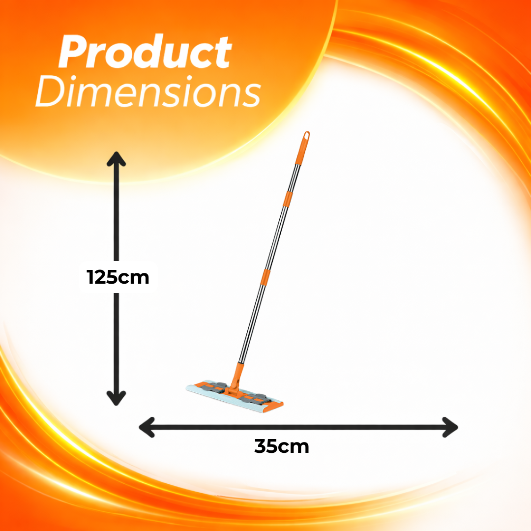 MACROMAX FAMOUS Cleaning System Flat Mop | 100% Microfiber | Wet & Dry Use