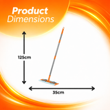 MACROMAX FAMOUS Cleaning System Flat Mop | 100% Microfiber | Wet & Dry Use