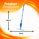 MACROMAX FASHION DOUBLE SPRAY MOP – 360° Swivel Head with 550ml Refillable Bottle and Washable Pads