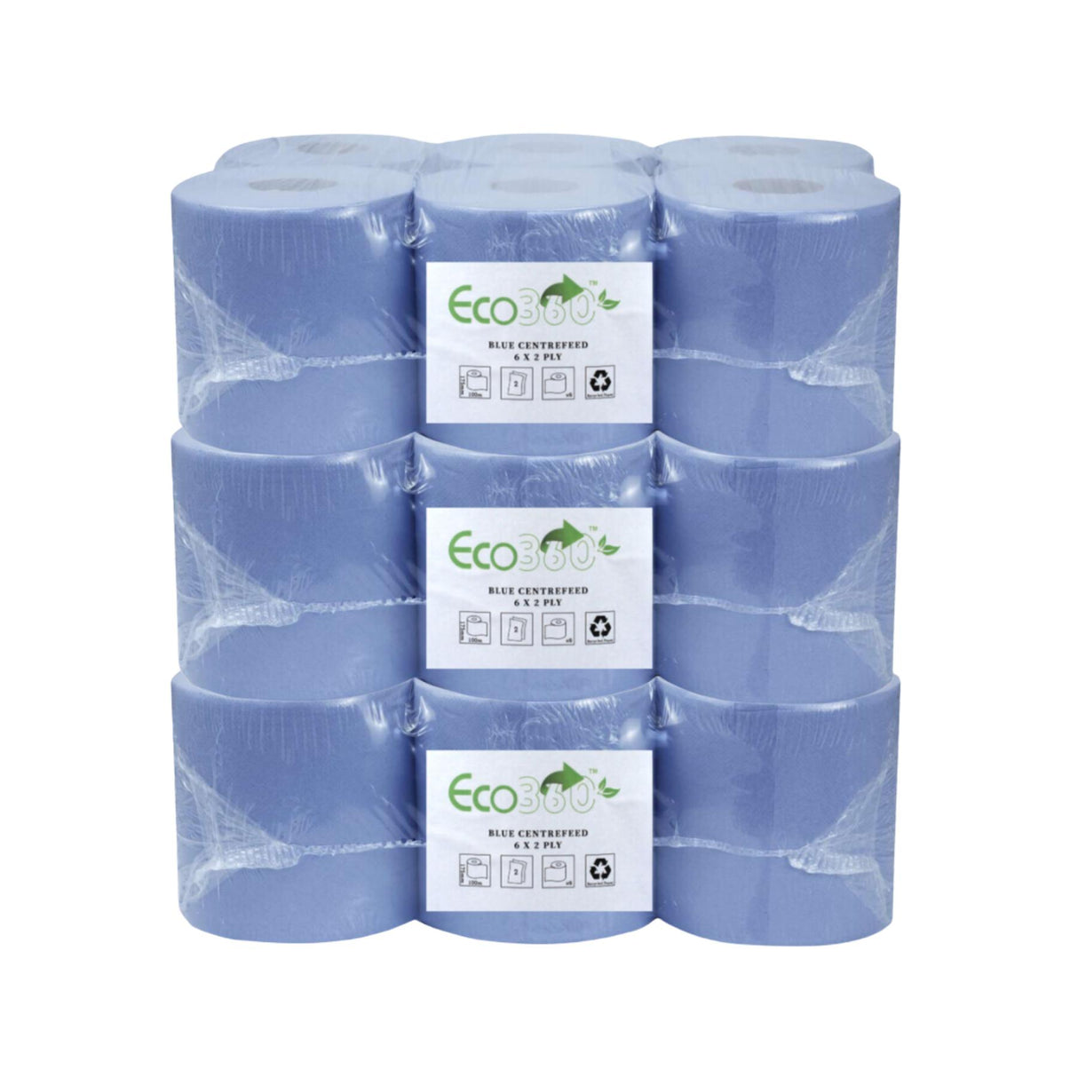 Blue Centerfeed Rolls 300 Sheet (18 rolls per case) Embossed / Perforated