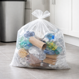 75 ECO Heavy Duty Clear Refuse Bags on a Roll Convenient Cube Dispenser 100 Litres