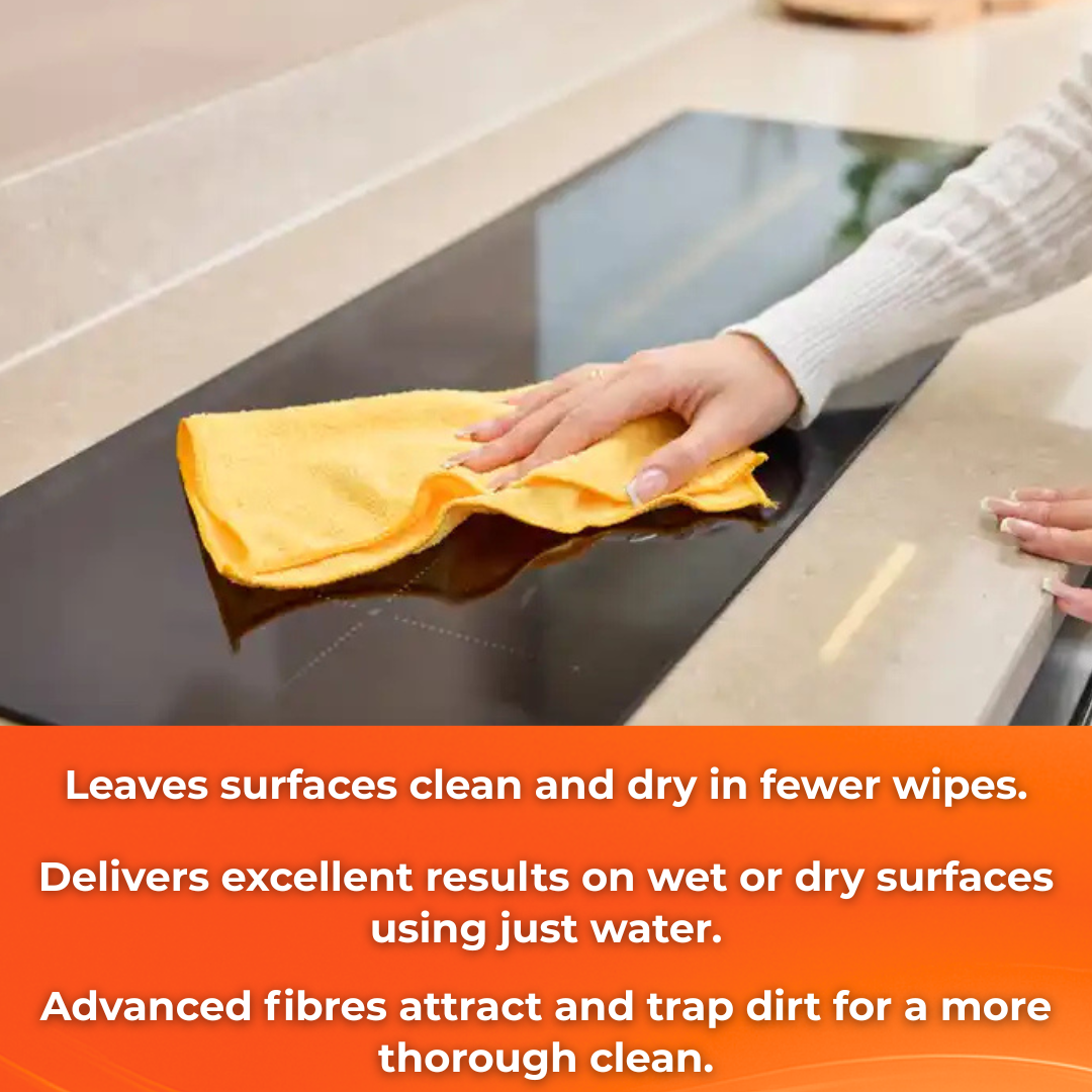 MACROMAX 100% MICROFIBRE CLEANING CLOTH (4 Pack) |Ultra Absorbent, 100% Microfibre, Lint-Free (4 Pack)