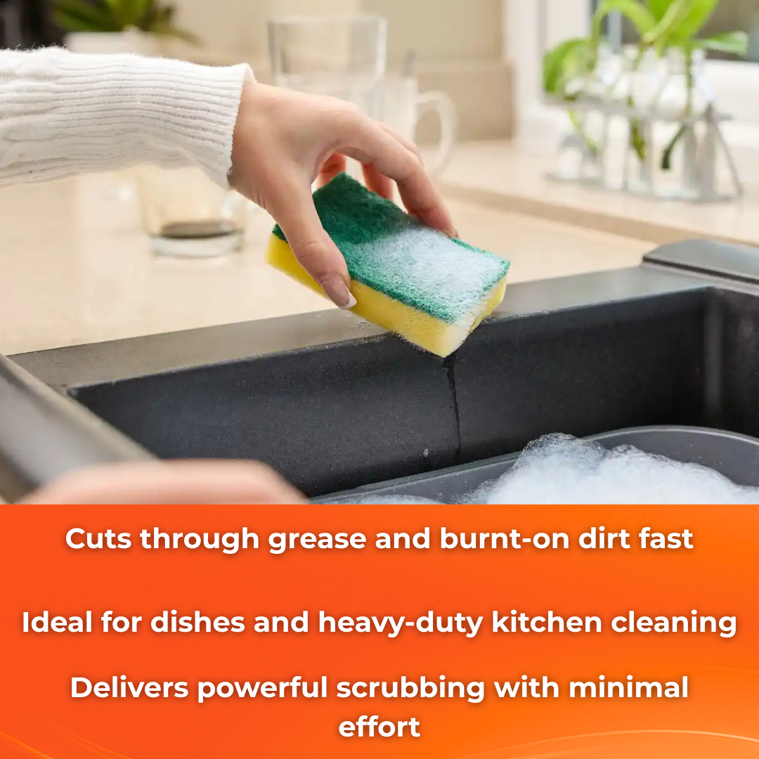 MACROMAX CLASSIC GREEN SPONGE (5 Pack) | Strong Texture & Perfect Cleaning