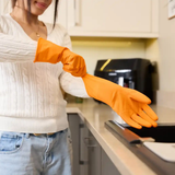 MACROMAX CLEANING GLOVES – Small, Medium and Large | Cotton Lining, Waterproof, Non-Slip Latex Gloves