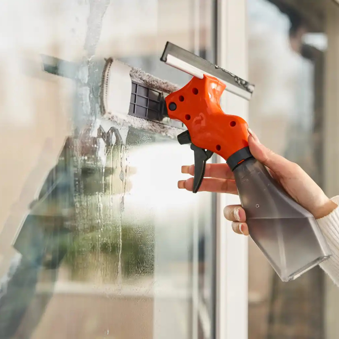 MACROMAX WINDOW CLEANING WIPER | Streak-Free Window & Mirror Cleaning Squeegee with Ergonomic Handle