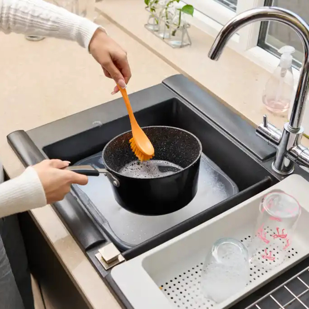 MACROMAX DISHWASHING BRUSH Non-Scratch for Practical, Multi-Surface Cleaning