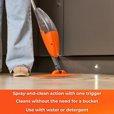 MACROMAX FLASH SPRAY MOP with 700ml Refillable Tank + MULTI SPRAY MOP REFILL – Bucket-Free Microfiber Floor Cleaning System