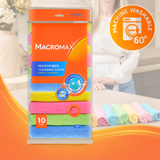 MACROMAX 100% MICROFIBER CLEANING CLOTH (10 Pack) | Ultra Absorbent & Lint-Free