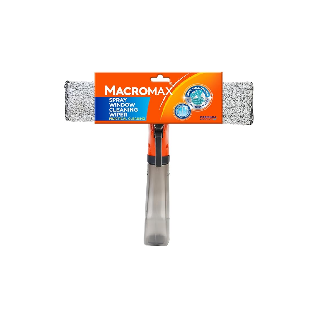 MACROMAX WINDOW CLEANING WIPER | Streak-Free Window & Mirror Cleaning Squeegee with Ergonomic Handle